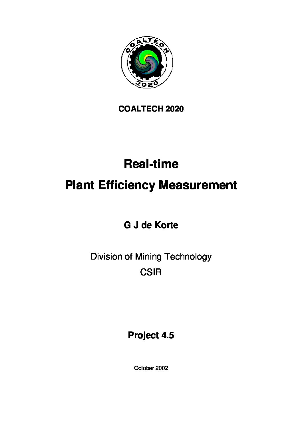 Real-time Plant Efficiency Measurement